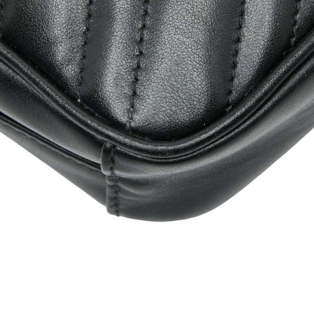 GUCCI Authentic Black Leather GG Marmont Shoulder Bag - Picture 7 of 11